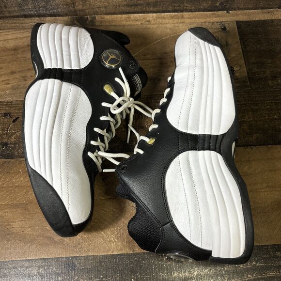 Nike Jordan Jumpman Team 1 White Black Gold CZ9171-101 Basketball Shoes Sz 11 - Picture 9 of 9